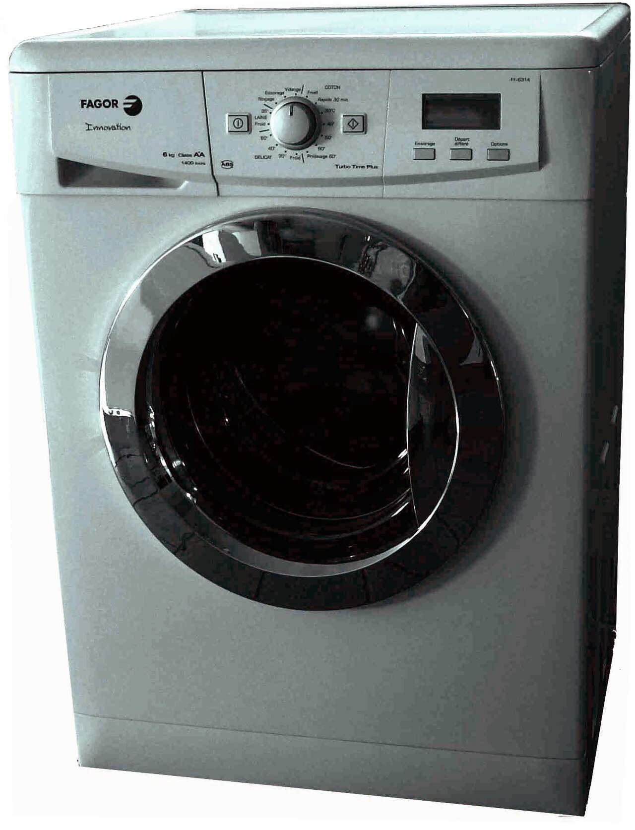 Lave-linge à chargement frontal vu de face